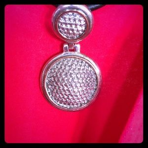 Double circle plaid textured pendant